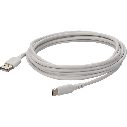 10ft (3m) USB-C Male to USB-A 2.0 Male Sync and Charge Cable White