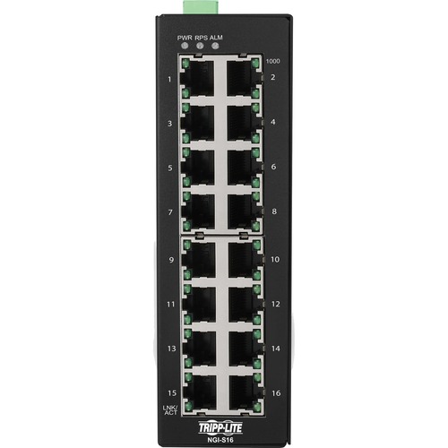 Tripp Lite by Eaton 16-Port Lite Managed Industrial Gigabit Ethernet Switch - 10/100/1000 Mbps, -10?&deg; to 60?&deg;C, DIN Mount - TAA Compliant