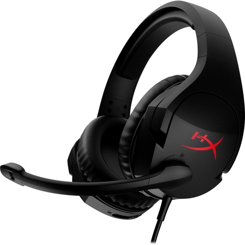 HyperX Cloud Stinger Gaming Headset Black-Red - Lightweight with 90-degree rotating ear cups - HyperX Signature comfort and durability - Swivel-to-mute noise-cancelling mic - DTS Headphone:X Spatial Audio - Multi-device compatibility