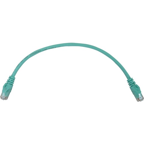Eaton Tripp Lite Series Cat6a 10G Snagless Molded UTP Ethernet Cable (RJ45 M/M), PoE, Aqua, 1 ft. (0.3 m)