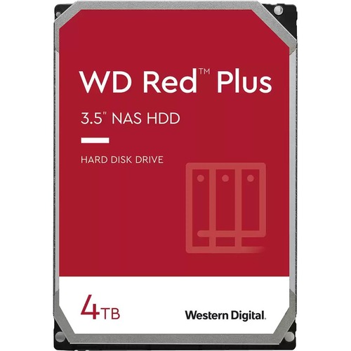 WD Red Plus WD40EFPX 4 TB Hard Drive - 3.5" Internal - SATA (SATA/600) - Conventional Magnetic Recording (CMR) Method
