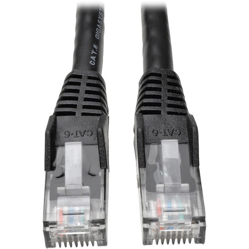 Eaton Tripp Lite Series Cat6 Gigabit Snagless Molded (UTP) Ethernet Cable (RJ45 M/M), PoE, Black, 7 ft. (2.13 m)