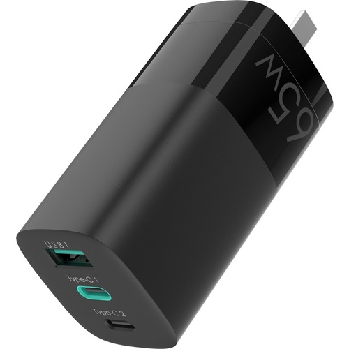 4XEM 65W Wall Charger Triple Output - Black - 65 W