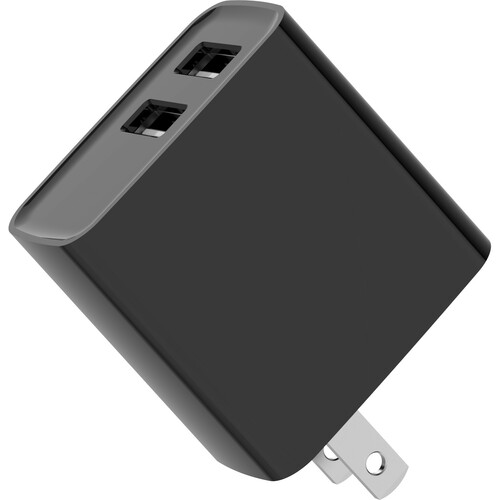 4XEM 15.5W Dual USB-A Charger - Black - 15.50 W - 120 V AC, 230 V AC Input