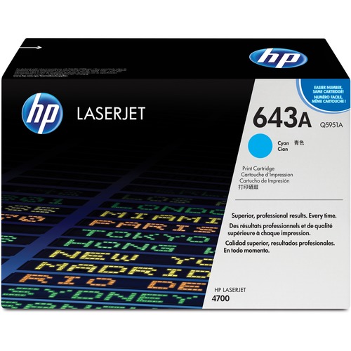 HP 643A Cyan Toner Cartridge | Works with HP Color LaserJet 4700 Series | Q5951A