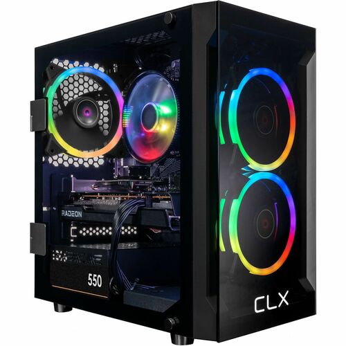 CLX SET TGMSETRXH2519BM Gaming Desktop Computer - AMD Ryzen 7 5700X Octa-core (8 Core) 3.40 GHz - 16 GB RAM DDR4 SDRAM - 2 TB HDD - 500 GB M.2 PCI Express NVMe SSD - Micro Tower - Black
