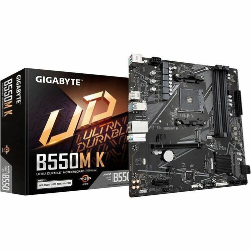 Gigabyte Ultra Durable B550M K Desktop Motherboard - AMD B550 Chipset - Socket AM4 - Micro ATX