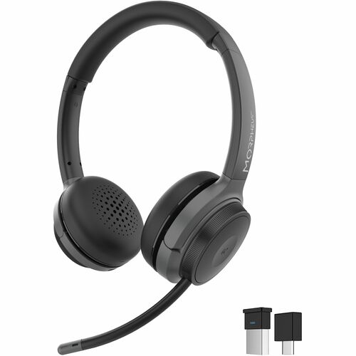 Morpheus 360 Advantage Stereo Wireless Headset with Detachable Boom Microphone - Bluetooth Headphones with 2.4GHz Receiver - UC compatible - 30H Talk time - USB A Receiver - USB Type-C Adapter - HS6500SBT