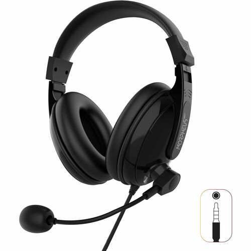 Morpheus 360 Basic Multimedia Stereo Headset - Adjustable Microphone - Lightweight Comfortable Design - Eco Leather Ear Cushions - HS3000S