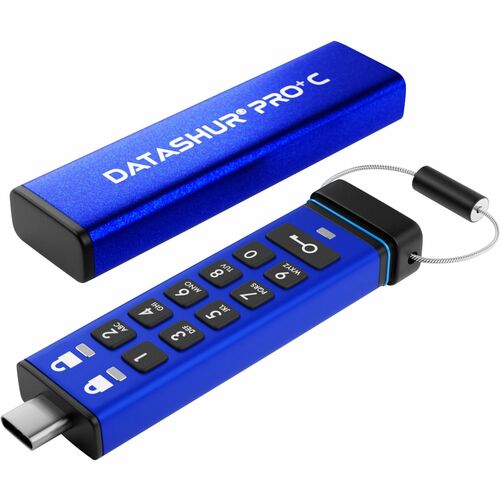 iStorage datAshur PRO+C 32GB | FIPS 140-3 Level 3 Certified | Secure USB Type-C Hardware Encrypted Drive | PIN protected | Type C-A adapter included