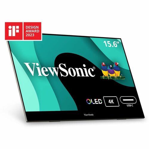 ViewSonic VX1655-4K-OLED - 15.6" 4K UHD OLED Portable Monitor w/ 60W USB-C, mini HDMI, 100% DCI-P3 - 400 cd/m&#178;