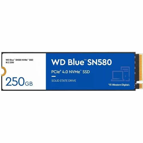 Western Digital Blue SN580 WDS250G3B0E 250 GB Solid State Drive - M.2 2280 Internal - PCI Express NVMe (PCI Express NVMe 4.0 x4)