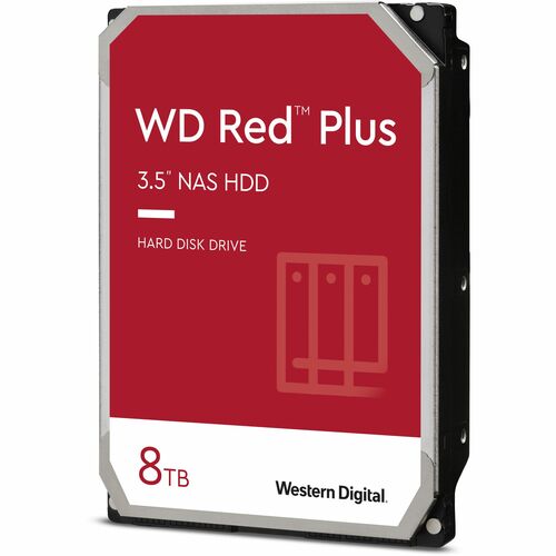 WD Red Plus WD80EFPX 8 TB Hard Drive - 3.5" Internal - SATA (SATA/600) - Conventional Magnetic Recording (CMR) Method