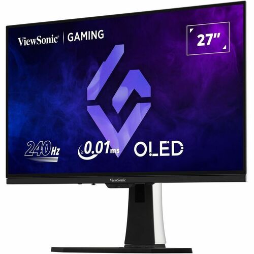 ViewSonic Gaming XG272-2K-OLED 27 Inch 1440p 240Hz OLED Ergonomic White Gaming Monitor with up to 0.01ms, FreeSync Premium, G-Sync Compatibility, RGB, and USB-C, HDMI v2.1, DP Inputs