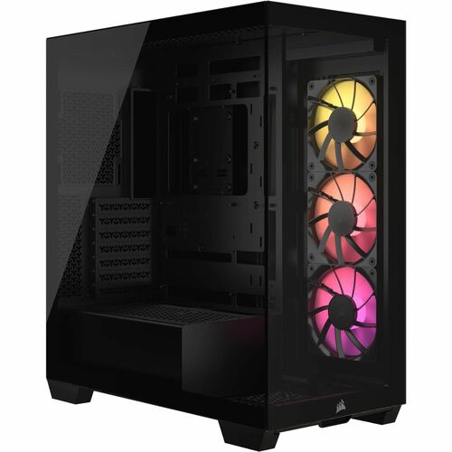 Corsair 3500X ARGB Mid-Tower PC Case Black - Mini ITX, Micro ATX, ATX, EATX Motherboard Supported - Fan/Liquid Cooler & 10 x Fans Supported
