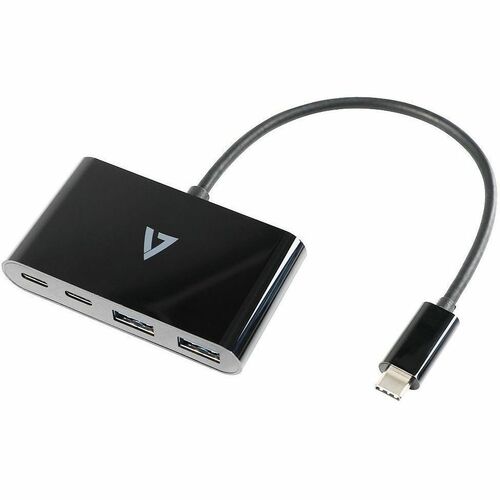 V7 V7UC2A2CHUB-BLK USB Hub - V7 USB-C Multiport Hub ( 4 in 1 ) USB Bus Powered