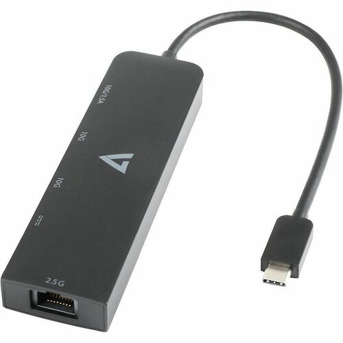 V7 V7UCRJ25GHUB-BLK USB/Ethernet Combo Hub - V7 USB-C to Ethernet Adapter 2.5 Gbps, Super Fast Type C ( Thuderbolt 4/3 compatible ) to RJ45 Adapter, Ethernet