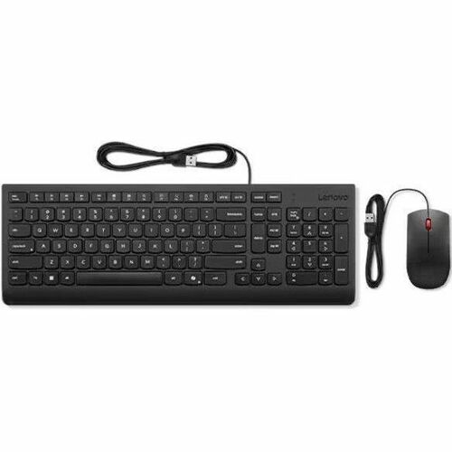 Lenovo Essential Wired Combo Black US English - USB Type A Membrane Cable Keyboard