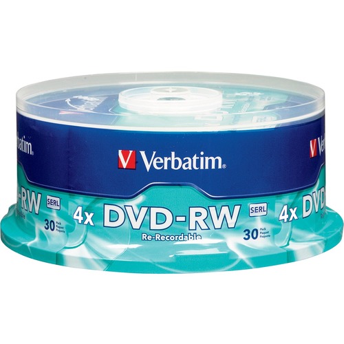 Verbatim 4.7 GB 4X Branded DVD-RW (30pk Spindle)