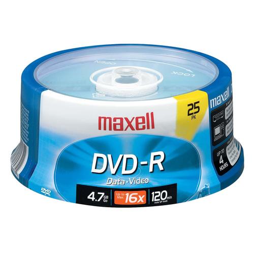 25PK DVD-R 4.7GB 16X SPINDLE