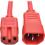 Eaton Tripp Lite Series Power Cord C14 to C15 - Heavy-Duty, 15A, 250V, 14 AWG, 3 ft. (0.91 m), Red