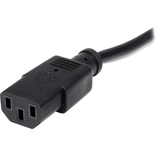 StarTech.com 6ft 1(1.8m) Computer Power Cord, NEMA 5 15P To C13, 10A 125V, 18AWG, Black Replacement AC PC Power Cord, TV/Monitor Power Cable Alternate-Image1/500