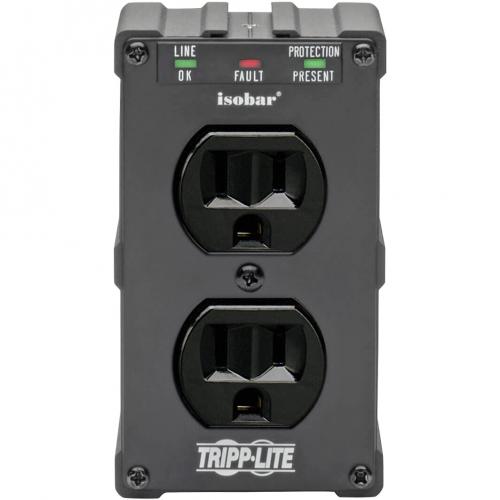 Tripp Lite By Eaton Isobar 2 Outlet Surge Protector, Direct Plug In, 1410 Joules, Diagnostic LEDs, Black Metal Housing Alternate-Image1/500