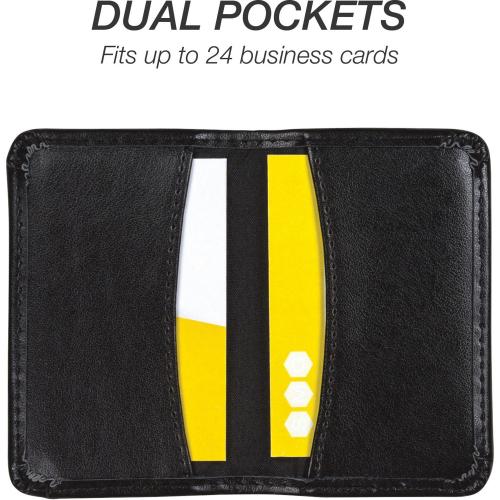 Samsill 81220 Regal Leather Business Card Holder, Case Holds 25 Business, Black (81220) Alternate-Image1/500