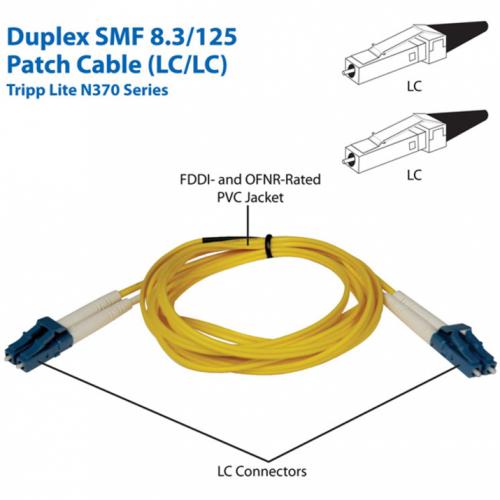 Eaton Tripp Lite Series Duplex Singlemode 9/125 Fiber Patch Cable (LC/LC), 3M (10 Ft.) Alternate-Image1/500