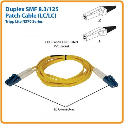Eaton Tripp Lite Series Duplex Singlemode 9/125 Fiber Patch Cable (LC/LC), 10M (33 Ft.) Alternate-Image1/500