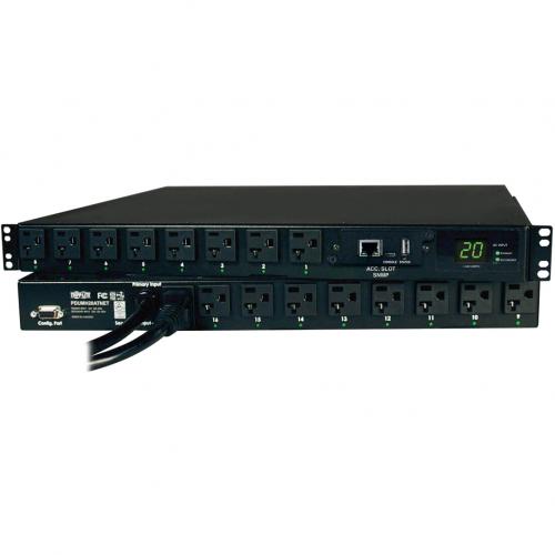 Tripp Lite By Eaton 1.9kW Single Phase Switched Automatic Transfer Switch PDU, 2 120V L5 20P / 5 20P Inputs, 16 5 15/20R Outputs, 1U, TAA Alternate-Image1/500