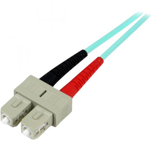 StarTech.com 1m (3ft) LC/UPC To SC/UPC OM3 Multimode Fiber Optic Cable, Full Duplex Zipcord Fiber, 100Gbps, LOMMF, LSZH Fiber Patch Cord Alternate-Image1/500