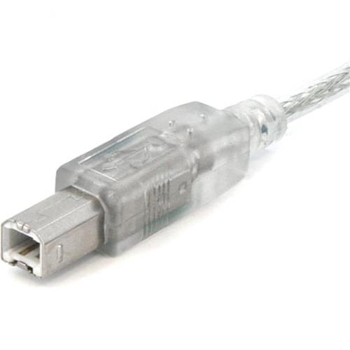 StarTech.com Transparent USB 2.0 Cable   4 Pin USB Type A (M)   4 Pin USB Type B (M)   10 Ft Alternate-Image1/500