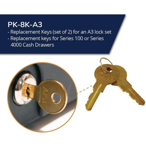 Apg Replacement Key| For A3 Code Locks | Set Of 2 | Alternate-Image1/500