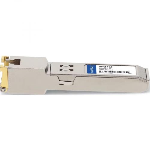AddOn Cisco SFP GE T Compatible TAA Compliant 10/100/1000Base TX SFP Transceiver (Copper, 100m, RJ 45) Alternate-Image1/500