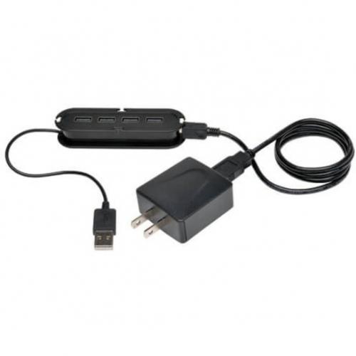 Tripp Lite By Eaton 4 Port USB 2.0 Mobile Hi Speed Ultra Mini Hub W/ Power Adapter Alternate-Image1/500