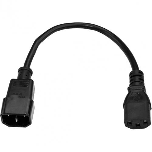 StarTech.com 1ft (0.3m) Power Extension Cord, C14 To C13, 10A 125V, 18AWG, Computer Power Cord Extension, Power Supply Extension Cable Alternate-Image1/500