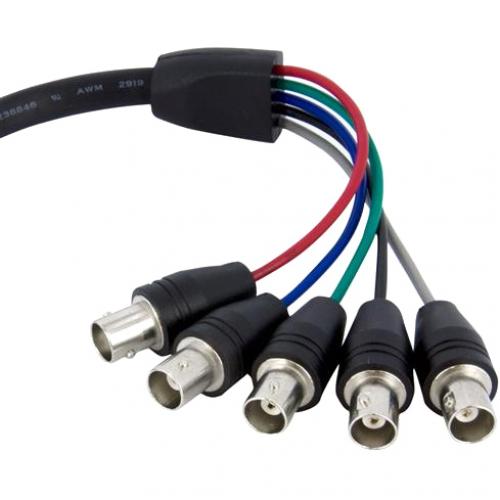 StarTech.com 1 Ft Coax HD15 VGA To 5 BNC RGBHV Monitor Cable Alternate-Image1/500