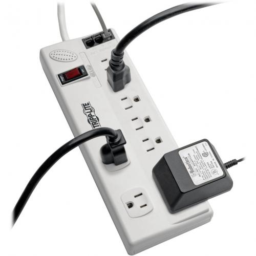 Tripp Lite By Eaton Protect It! 8 Outlet Computer Surge Protector, 8 Ft. (2.43 M) Cord, 3150 Joules, Tel/Modem/Fax Protection, TAA Alternate-Image1/500