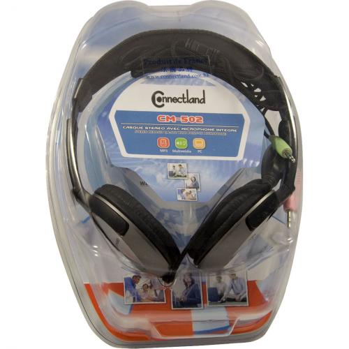 Connectland Stereo PC Headphone With In Line Contrlol And Microphone Alternate-Image1/500