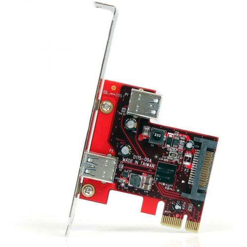 StarTech.com 2 Port PCI Express SuperSpeed USB 3.0 Card With UASP Support   5Gbps   1 Internal 1 External Alternate-Image1/500