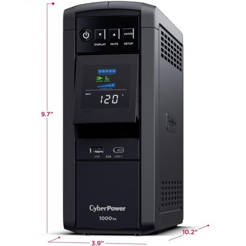 CyberPower CP1000PFCLCD UPS 1000VA 600W PFC Compatible Pure Sine Wave Alternate-Image1/500