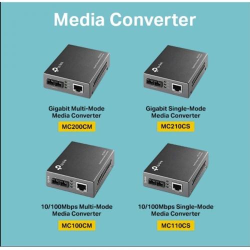 TP LINK MC200CM   Gigabit SFP To RJ45 Fiber Media Converter   Black Alternate-Image1/500