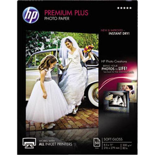 HP Premium Plus Photo Paper, Soft Gloss, A, 50 Sheets (CR667A) Alternate-Image1/500