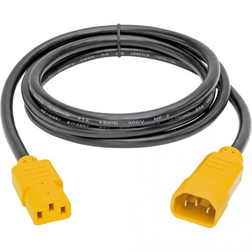 Eaton Tripp Lite Series Heavy Duty PDU Power Cord, C13 To C14   15A, 250V, 14 AWG, 6 Ft. (1.83 M), Yellow Plugs Alternate-Image1/500
