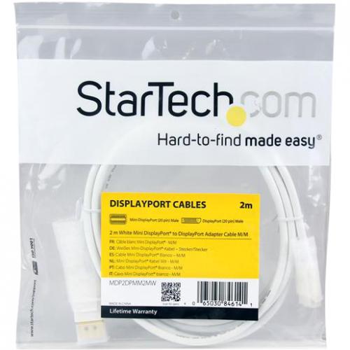 StarTech.com 2m (6ft) Mini DisplayPort To DisplayPort 1.2 Cable, 4K X 2K MDP To DisplayPort Adapter Cable, Mini DP To DP Cable For Monitor Alternate-Image1/500