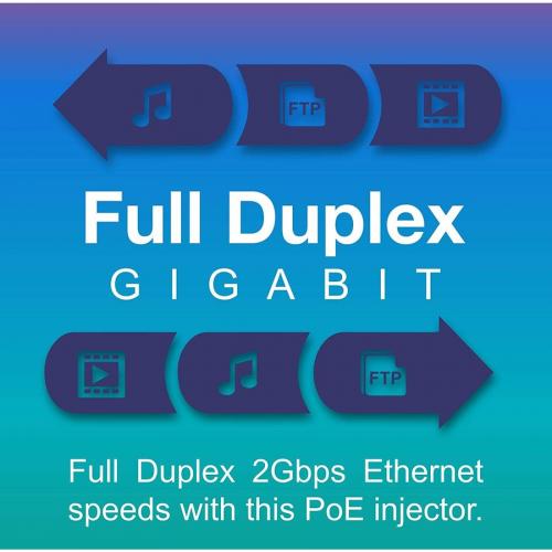 TRENDnet Gigabit Power Over Ethernet Injector, Full Duplex Gigabit Speeds, 1 X Gigabit Ethernet Port, 1 X PoE Gigabit Ethernet Port, Network Devices Up To 100M (328 Ft), 15.4W, Black, TPE 113GI Alternate-Image1/500