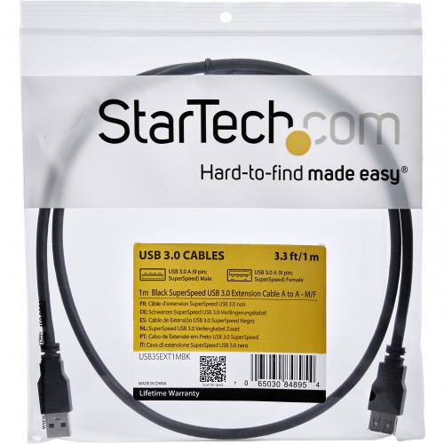 StarTech.com 1m Black SuperSpeed USB 3.0 (5Gbps) Extension Cable A To A   M/F Alternate-Image1/500