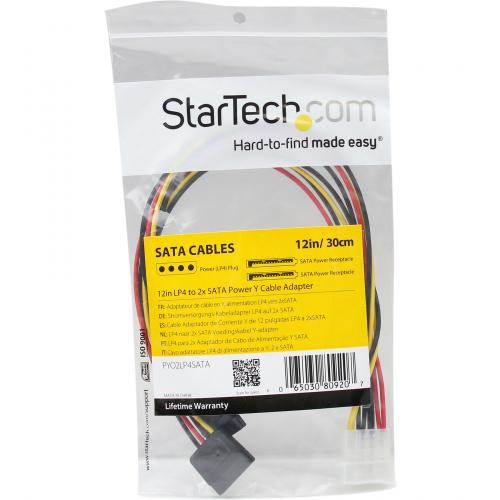 StarTech.com 12in LP4 To 2x SATA Power Y Cable Adapter Alternate-Image1/500