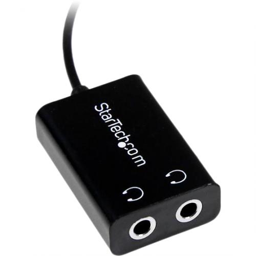 StarTech.com Black Slim Mini Jack Headphone Splitter Cable Adapter   3.5mm Male To 2x 3.5mm Female Alternate-Image1/500